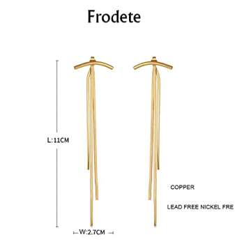 Gold Long Tassel Earrings for Women