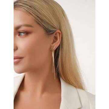 Gold Long Tassel Earrings for Women