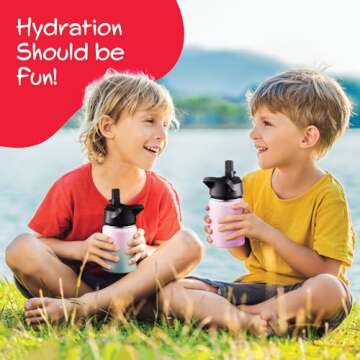 SIPX Kids Insulated Water Bottle 12oz BPA-Free Reusable