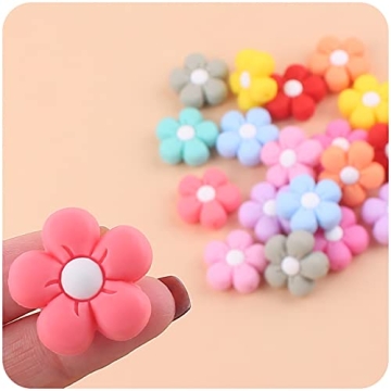Decoendiy 15Pcs Daisy Flower Beads for Creative Crafts
