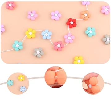 Decoendiy 15Pcs Daisy Flower Beads for Creative Crafts