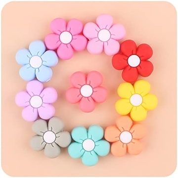 Decoendiy 15Pcs Daisy Flower Beads for Creative Crafts