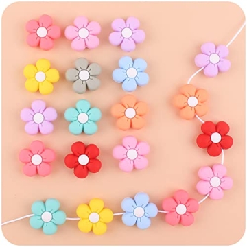 Decoendiy 15Pcs Daisy Flower Beads for Creative Crafts