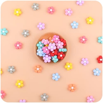 Decoendiy 15Pcs Daisy Flower Beads for Creative Crafts