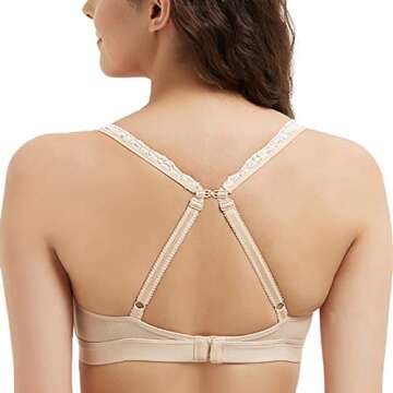 Wacoal Women's Embrace Lace Wire Free Convertible Bra, Sand/Ivory, 38