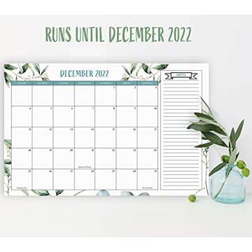 Aesthetic Greenery Desk Calendar for Easy 2022 Planning