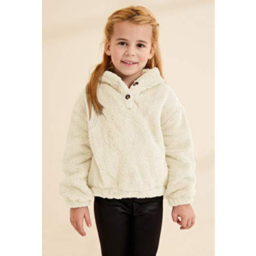 GAMISOTE Kids Girls Fuzzy Hoodie Warm Pullover Jacket