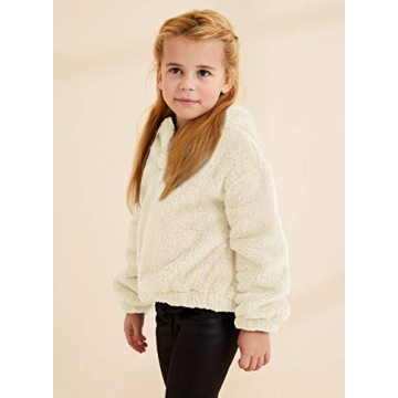 GAMISOTE Kids Girls Fuzzy Hoodie Warm Pullover Jacket