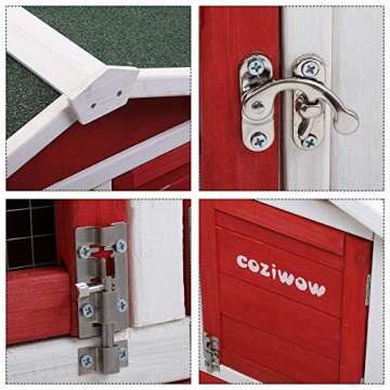 COZIWOW 61”X23.6”X36” Indoor Outdoor Wooden Large Small Animal Hutch,Pets Crate House for Rabb...