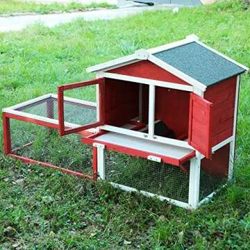 COZIWOW 61”X23.6”X36” Indoor Outdoor Wooden Large Small Animal Hutch,Pets Crate House for Rabbit Bunny Cage Dog Cat Squirrel Hamster Hedgehog Guinea Pig Habitat Chicken Coop