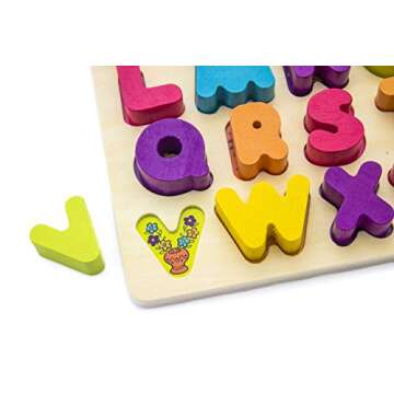 B. toys Wooden Alphabet Puzzle for Toddlers