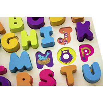 B. toys Wooden Alphabet Puzzle for Toddlers