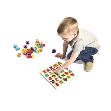 B. toys Wooden Alphabet Puzzle for Toddlers