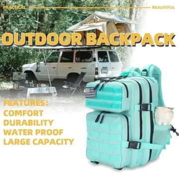 Lovelinks21 25L Tactical Backpack for Men Women Military Backpack Army Assault Pack Molle Backpack Small Bug Out Bag Travel Rucksack Daypack (Mint Green)