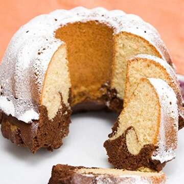 Alimat PluS Silicone Cake Pan 9 Inch, Round Fluted Cake Mold, Tube Cake Pan Silicone Baking Molds for Jello, Gelatin, Pound Cake