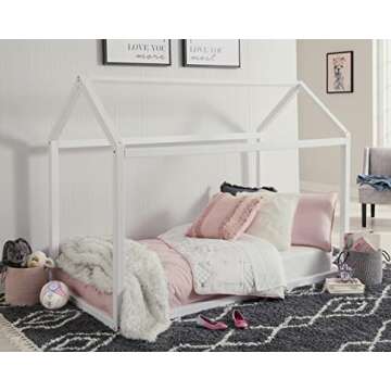 Signature Design by Ashley Flannibrook Contemporary House Bed Frame, Twin, White
