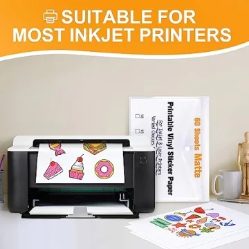 Printable Vinyl Sticker Paper 30 Sheets - Waterproof & Quick Dry