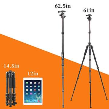YESSBON ZOMEI Carbon Fiber Tripod for Travel Photography