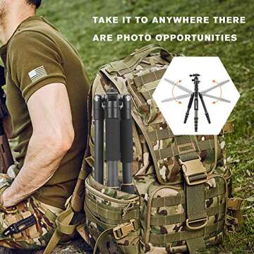 YESSBON ZOMEI Carbon Fiber Tripod for Travel Photography