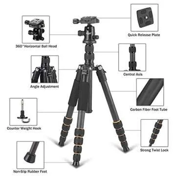 YESSBON ZOMEI Carbon Fiber Tripod for Travel Photography