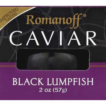 Romanoff Caviar Black Lumpfish, Premium Quality, 2 oz