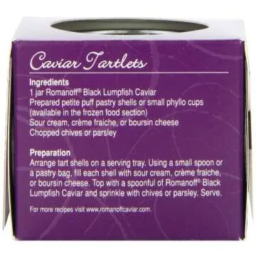 Premium Romanoff Black Lumpfish Caviar 2 oz