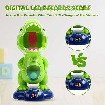 EagleStone Movable Dinosaur Shooting Toys for Kids,Electronic Target Shooting Games with 2 Pump Gun,48 Balls Party Favor Toys with Score Record, LED & Sound, Dino Toys Gift for Boys and Girls