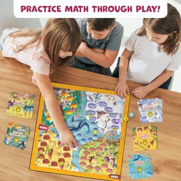 Number Hunter – Fun Math Board Game for Kids – Addition & Subtraction Learning Game – STEM Edu...