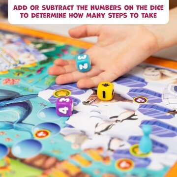 Number Hunter – Fun Math Board Game for Kids – Addition & Subtraction Learning Game – STEM Educational Game for Kindergarten & Elementary – Homeschool & Classroom Toy for 5-10 Year Olds