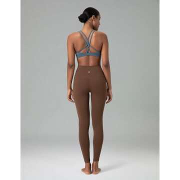 Colorfulkoala Women's Dreamlux High Waisted Workout Leggings 25" Inseam 7/8 Length Yoga Pants (M, Cocoa)