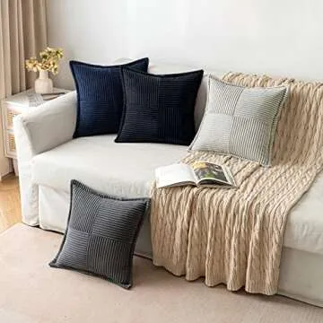 MIULEE Super Soft Corduroy Pillow Covers Set of 2