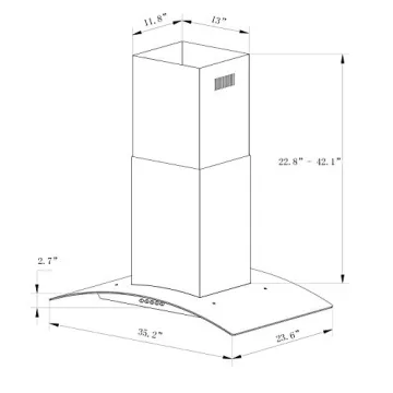 Tieasy 36 Inch Island Range Hood Elegant & Powerful