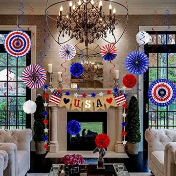 26Pcs 4th of July Decorations - Love USA Banner Set