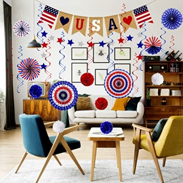 26Pcs 4th of July Decorations - Love USA Banner Set