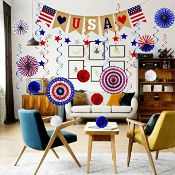 26Pcs 4th of July Decorations - Love USA Banner Set