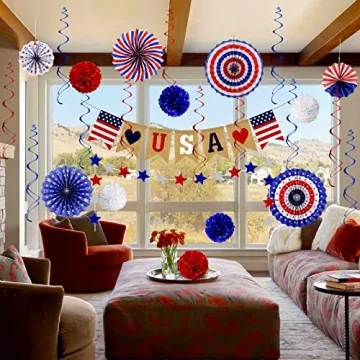 26Pcs 4th of July Decorations - Love USA Banner Set