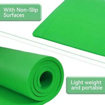 Fitvids Yoga Mat - 1/2" Thick Exercise Mat with Strap