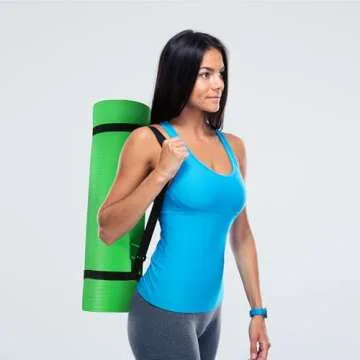 Fitvids Yoga Mat - 1/2" Thick Exercise Mat with Strap