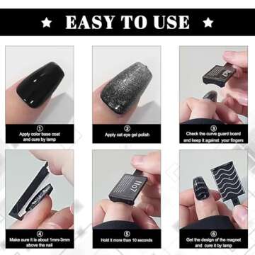 WOKOTO 15Pcs Cat Eye Nail Magnets for Stunning Nail Art