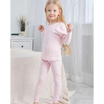 Cozy Enfants Chéris Toddler Winter Cotton Pajamas in Pink Stripes