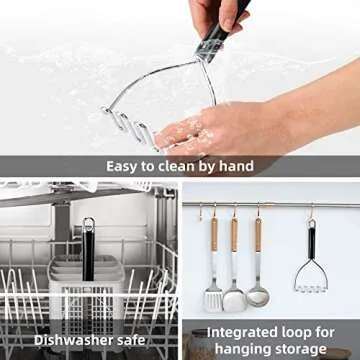 Potato Masher, Potato Masher Stainless Steel, Heavy Duty Mashed Potatoes Masher, Professional Metal Wire Masher Kitchen Tool for Bean, avocado, Vegetable-10.24 inch （Silver）