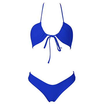 RUUHEE Women Criss Cross High Waisted String Floral Printed 2 Piece Bathing Suits