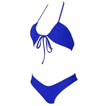 RUUHEE Women Criss Cross High Waisted String Floral Printed 2 Piece Bathing Suits