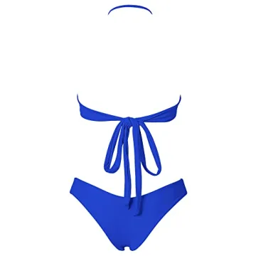 RUUHEE Women Criss Cross High Waisted String Floral Printed 2 Piece Bathing Suits