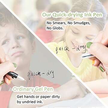 AUHOKY 24Pcs 0.35 mm Black Gel Ink Pens, Extra-Fine Ballpoint Pen, Quick-Drying point Rolling Ball Pens for Office School Stationery Supply