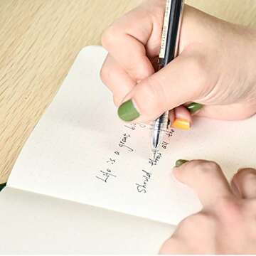 AUHOKY 24Pcs 0.35 mm Black Gel Ink Pens, Extra-Fine Ballpoint Pen, Quick-Drying point Rolling Ball Pens for Office School Stationery Supply