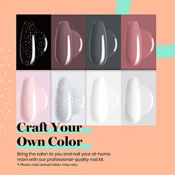 Beetles Dip Powder Nail Kit Starter - Nude Gray Pink 8 Colors Nail Dipping Powder Kit for French Nail, No LED Nail Lamp Needed Manicure Kit Nail Art DIY Home Decoration Gifts for Women