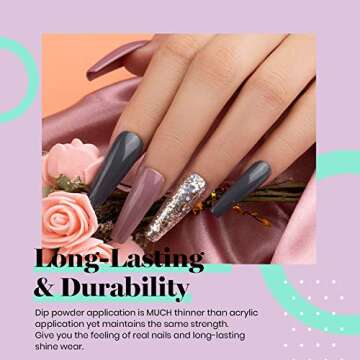 Beetles Dip Powder Nail Kit Starter - Nude Gray Pink 8 Colors Nail Dipping Powder Kit for French Nail, No LED Nail Lamp Needed Manicure Kit Nail Art DIY Home Decoration Gifts for Women