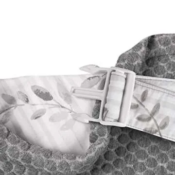 Boppy Nursing Pillow Best Latch, Gray Pennydot Leaf Stripe, Lactation Consultant Created, Firm Contoured and Plush Sides for Breastfeeding Options, Padded Belt, Plus Sized to Petite, Machine Washable