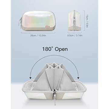 Inateck Electronics Organizer Travel Case, 180° Open Water-resistant Tech Pouch, Multifunctional Tr...